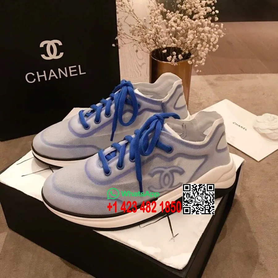 Chanel Sneakers Casual Training In Rete E Tessuto G34763 Collezione Primavera/estate 2019, Blu